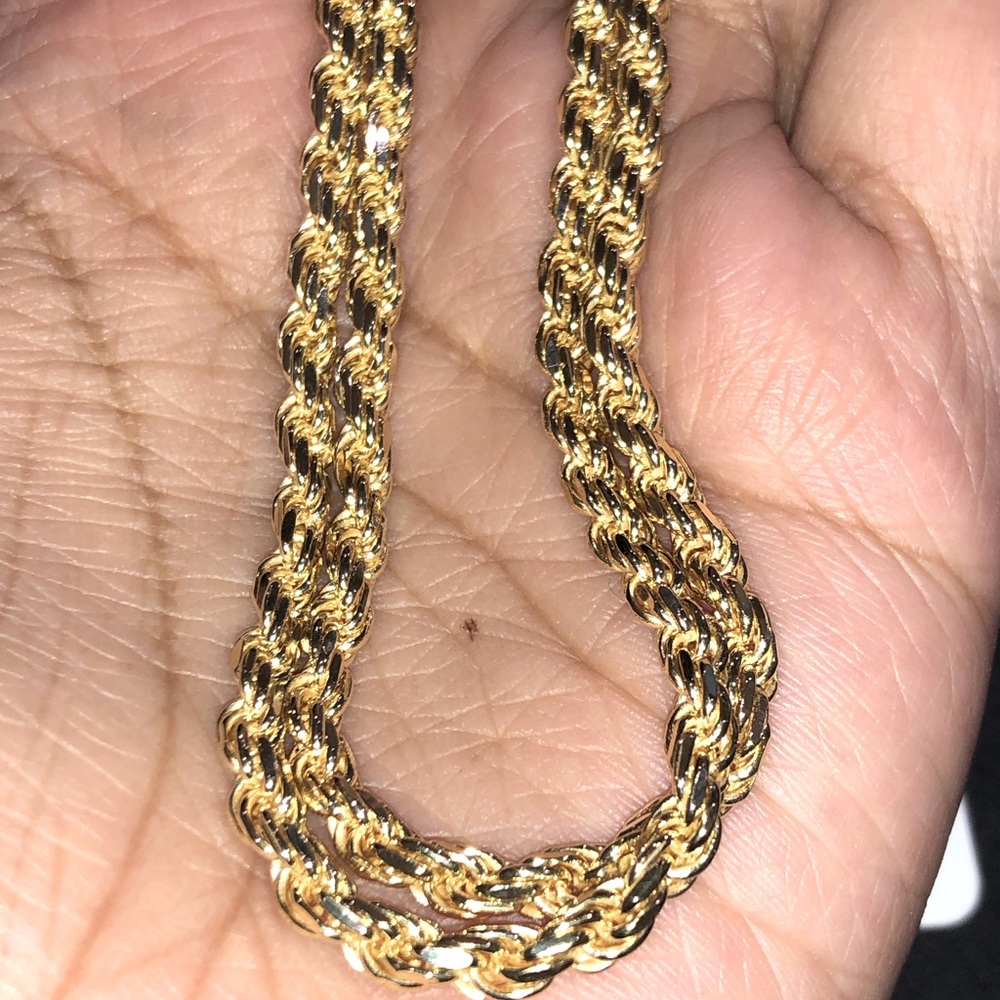 Pure Italian Gold 925 stamped sterling rope chain